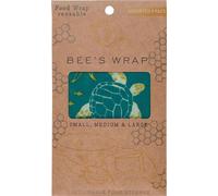 Bee's Wrap Tissus à la Cire d'Abeille "Imprimé Océan" - 3 Tailles Différentes - 1 kit