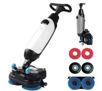 BEESOM Autolaveuse Et Polisseuse Sol électrique 36v,Puissance Brosse 2x250w,Double Réservoir 4.5l + 7.5l,Aspirateur Laveur Multifonction pour Sol Carrelage,Béton Et Sols Scellés White