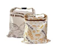 Beeswax Bread Bag 2-Piece Set - Reusable Sourdough Storage Pouch | | Organic Cotton Beeswax Wrap Pouch For Fresh Homemade Loaves & Fruits; Moisture-Resistant Keeper For Kitchen & Travel