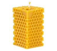 BeesWax World - Bougie en cire d’abeille 100 % naturelle, faite à la main - Mèche en coton, décorative et durable - Différentes formes au choix (Cube d’abeille - H ~80 mm, Ø ~60 mm)