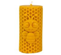 BeesWax World - Bougie en cire d’abeille 100 % naturelle, faite à la main - Mèche en coton, décorative et durable - Différentes formes au choix (Magnifique abeille - H ~120 mm, Ø ~60 mm)