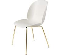 Beetle Chair Chaise de salle à manger Non rembourrée Alabaster White Cadre conique Laiton Gubi - 5715015132022