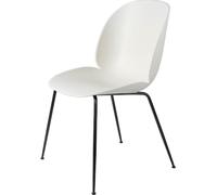 Beetle Chair Chaise de salle à manger Non rembourrée Alabaster White Cadre conique Noir Gubi - 5715015131988