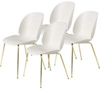 GUBI Chaise Beetle Lot de 4 Alabaster white-structure en laiton