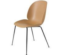 Beetle Chair Chaise de salle à manger Non rembourrée Amber Brown Cadre conique Noir Gubi - 5715015131780