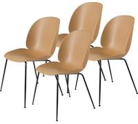 Beetle Chair Chaise de salle à manger Non rembourrée Amber Brown Noir set de 4 Gubi - 5715015178716