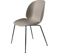 Beetle Chair Chaise de salle à manger Non rembourrée New beige Cadre conique Noir Gubi - 5710902739360