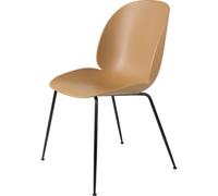 GUBI Beetle Chaise de Table à Manger Base Conique Matt Noir/ Marron Ambré