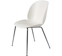 GUBI Chaise Beetle alabaster white. structure en acier chromé noir