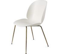 Beetle Chaise de Table à Manger Conique Base Laiton Antique/Blanc Albâtre