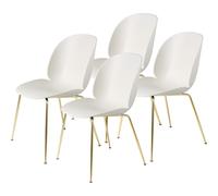 GUBI Chaise Beetle Lot de 4 Alabaster white-structure en laiton