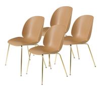 GUBI Chaise Beetle Lot de 4 amber brown. structure en laiton