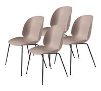 GUBI Chaise Beetle pieds noirs Lot de 4 Sweet Pink