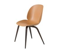 Beetle Chaise de Table de Salle à Manger Base en Bois Chêne Fumé Mat/Marron Ambre