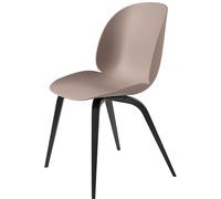 GUBI Beetle Chaise de Table de Salle à Manger Base en Bois Hêtre Teinté Noir Semi- Mat/ Sweet Rose