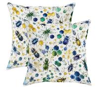 Beetle Lot de 2 housses de coussin avec fermeture éclair dissimulée et motif nid d'abeille botanique pour salon, appartement, lit, canapé, décoration (45,7 x 45,7 cm, vert)