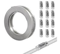 Befun 5M Colliers de serrage pour tuyau en acier inoxydable 304, colliers de serrage ajustables avec vis, 12 pièces pour tuyau d’eau/réservoir/tuyau de gaz/refroidisseur/tubage automobile