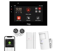 Beghelli - Kit Alarme Dom-e, système Anti-Bruit sans Fil WiFi/GSM 4G Lora, sans Fil, Compatible avec Alexa et Google Home, Installation sans câblage, Bouton SOS