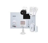 Beghelli - Kit Anti-Trusion Dom-e, système d'alarme sans Fil Wi-FI/GSM avec Batterie Anti-Black-Out, Bouton SOS, Compatible Alexa et Google Home, contrôle par Application et Assistant Vocal, Blanc