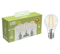 Beghelli Lampe LED E27 7W Blanc Chaud 2700K 1000lm Equivalent 70W Set 3 Pièces