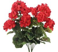 Bégonia artificiel pour mariage, maison, salon, géranium en soie artificielle (rouge, taille unique)