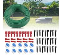 Begonia Fil de délimitation de 25 m pour tondeuse à gazon Rootic, diamètre 2,7 mm, universel, kit d'accessoires pour tondeuse à gazon Rootic avec 25 clous, 10 connecteurs de cales, 10 bornes de