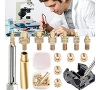 Begpoee 12 Pièces Kit De Panne à Souder 3D, Insert Fileté Impression 3D, Pointes à Souder, Filetage De Fusion En Laiton, Pannes De Fer à Souder pour Inserts Filetés M2(M2,5)/ M3/ M4/ M5/ M6/ M8(Jaune)
