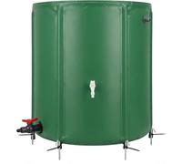 BeGrit Reservoir Eau de Pluie 380l PVC 1000D Renforcé Armé Pliable Jardin | Recuperateur Souple d'eau de pluie avec piquets Cuve Eau de Puie avec Robinet et Raccord de trop Plein pour Arrosage Potager