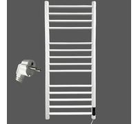 Begrüntes Haus Livorno : Radiateur sèche-serviettes électrique, 400 mm (largeur) x 1000 mm (hauteur), blanc, fonctionnement à sec. Radiateur sèche-serviettes électrique en acier inoxydable (UE)