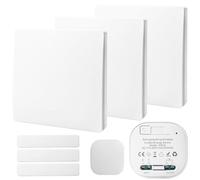 Behogan Interrupteur d'éclairage sans fil 230 V - Interrupteur mural sans fil - Sans pile - 3 interrupteurs individuels et 1 module encastré - Interrupteur mural sans fil pour la maison, le bureau