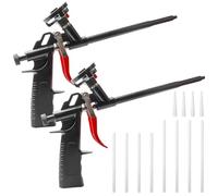 Behogan Pistolet à mousse 2 pièces, pistolet à mousse de construction,pistolet à mousse robuste pour mousses PU avec 12 tubes d'extension,pistolet à mousse en métal pour le remplissage et l'étanchéité