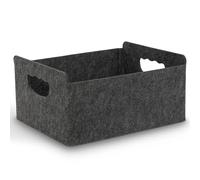 BEHONA Panier de Rangement en Feutre Épais Résistant - Organisateur Dressing pour Armoires/Étagères, Boîte de Stockage pour Maison/Bureau/Papier A4 (Noir (1 pièce))