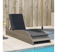 BEI CLORIS Bain de soleil avec support Gris 60x205x73 cm Poly rotin - Bains de soleil de jardin Nouveau3783712 1parcel