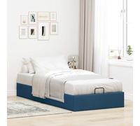 BEI CLORIS Cadre de lit avec sommier à lattes - Lit Ottoman sans matelas Bleu 90x200 cm Tissu - Lits Classiques Neu7115044 2parcel