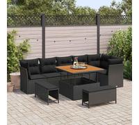 BEI CLORIS Ensemble de meubles de jardin Balcon Ensemble de canapés de jardin 9 pcs Noir Poly-Rattan - Ensemble de meubles de jardin Nouveau7390832 3parcel