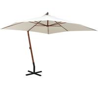 BEI CLORIS Parapluie 300x300 cm Mât en bois Blanc - Parasols Neu5863669 1parcel