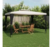 BEI CLORIS Pavillon avec double toit Crème 3,98x2,98 m Acier - Pavillons & Tentes de réception Nouveau2899610 1parcel