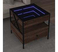 BEI CLORIS Table basse avec Infinity-LED brun imitation chêne 50x50x51 cm - Tables basses Nouveau9871696 1parcel