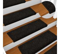 BEI CLORIS Tapis d'escalier 15 pcs. 65x21x4 cm Noir Bord rectangulaire - Tapis d'escalier Nouveau7443422 1parcel
