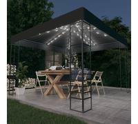 BEI CLORIS Tente de jardin avec guirlande lumineuse LED 3x3 m Anthracite - Pavillons & Tentes de réception Nouveau6174184 3parcel