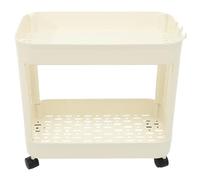 Beige Chariot de Rangement Multifonction en Plastique pour Balcon Chambre | Grosse Capacité, Portable et Pratique, Finition Soignée, Organisation Simple pour Condiments et Livres, Usage Maison