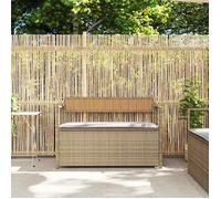 Beige Siège d'extérieur - vidaXL - Banc de rangement de jardin avec coussin beige résine tressée - Banquette de balcon(1parcel)8098