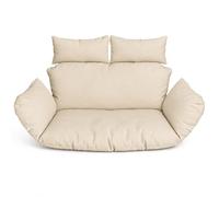 Beige Suspendu Hamac Chaise Coussins; Double Cushions; Oreiller avec Dossier, Imperméable Siège de Chaise Rembourrage pour Patio Jardin, Balançoire Panier Suspendu Coussin de Siege Beige [114]