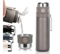 BEIJIE Gourde Isotherme, Gourde Sport 500ml en Acier Inoxydable Double Paroi Sous Vide, Bouteille Isotherme Étanche Fermeture Easy Quick Press, Mug Isotherme sans BPA, Maintien Chaud/Froid 12h (gris)