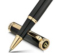 BEILUNER Stylo Bille Luxe, Finitions Or 24K, Design Noble et Élégant, Recharge Schneider, Set-Cadeau Hommes/Femmes, Professionnel, Bureau, Belle Stylo (Noir & Or)