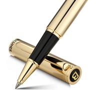 BEILUNER Stylo Bille Luxe, Finitions Or 24K, Design Noble et Élégant, Recharge Schneider, Set-Cadeau Hommes/Femmes, Professionnel, Bureau, Belle Stylo (Or)