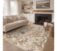 BEIMO Tapis Salon Vintage 160x230cm Lavable en Machine Rug | AntidéRapant Poil Ras, pour Chambre Salle a Manger Descente de Lit Bureau, Cuisine,Jardin Antique Crème Terre Cuite