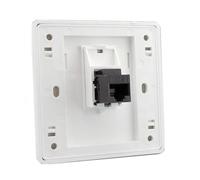 BeisDirect Prise réseau CAT6 Gigabit, 86x86mm Ethernet RJ45 Faceplate Networking Port Dual-Pass Socket Box for Ethernet Cable Installation Female To Female Internet Outlet, White (LAN x 1)
