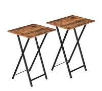 Beistelltisch Klappbar, Kleiner Tabletttisch, Sofatisch 2er Set Für Kleinen Raum, Klapptisch Snack Tisch Industriestil, Einfach Montierbar, Stabiles, 48 X 36 X 65,5 Cm, Hoobro Ebf25bz01