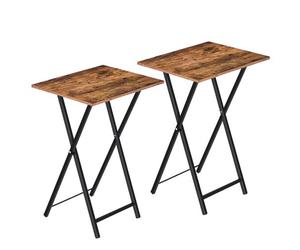 Beistelltisch Klappbar, Kleiner Tabletttisch, Sofatisch 2er Set Für Kleinen Raum, Klapptisch Snack Tisch Industriestil, Einfach Montierbar, Stabiles, 48 X 36 X 65,5 Cm, Hoobro Ebf25bz01